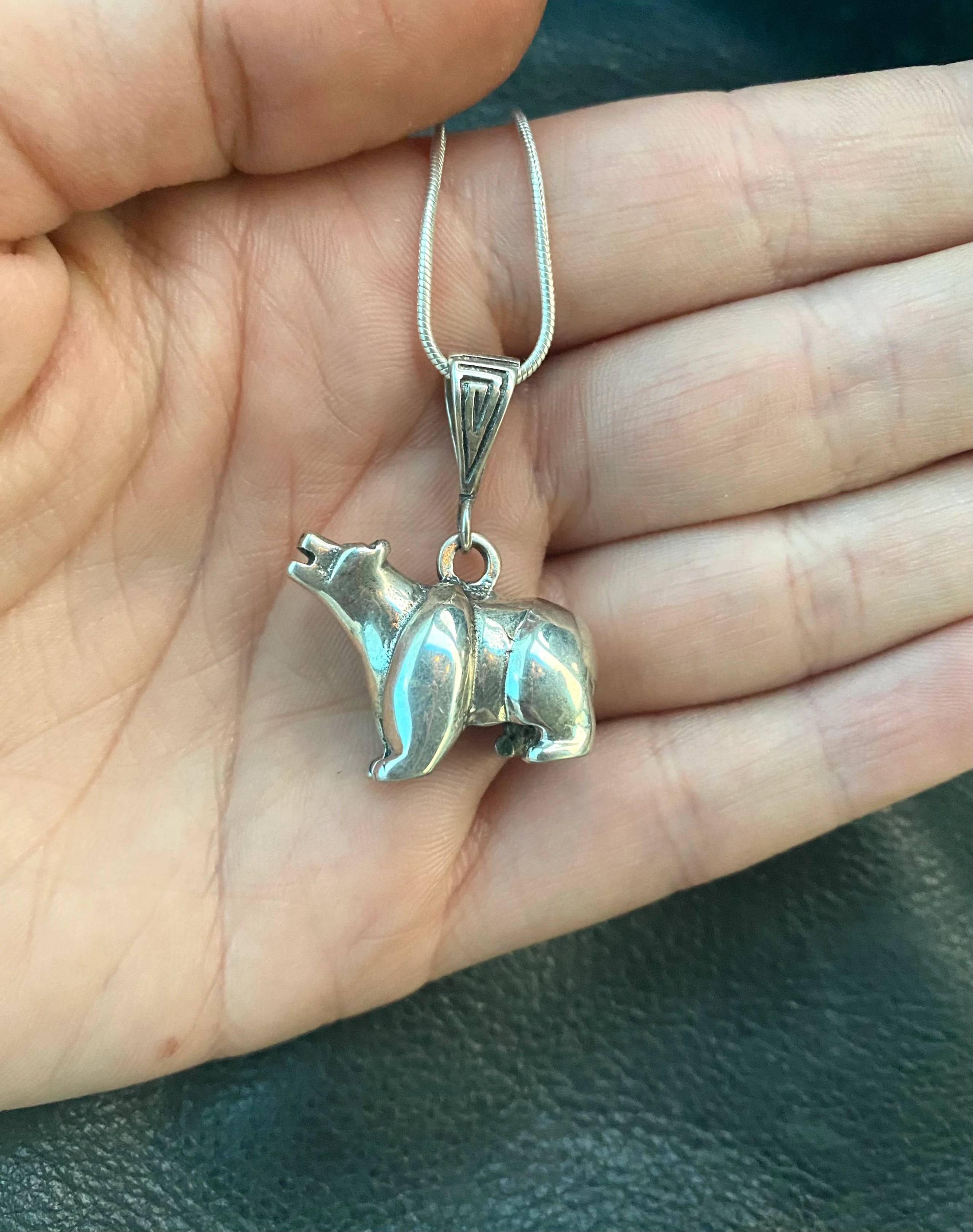 Sterling Silver Bear Necklace From The Rodgers Collection - Image 2