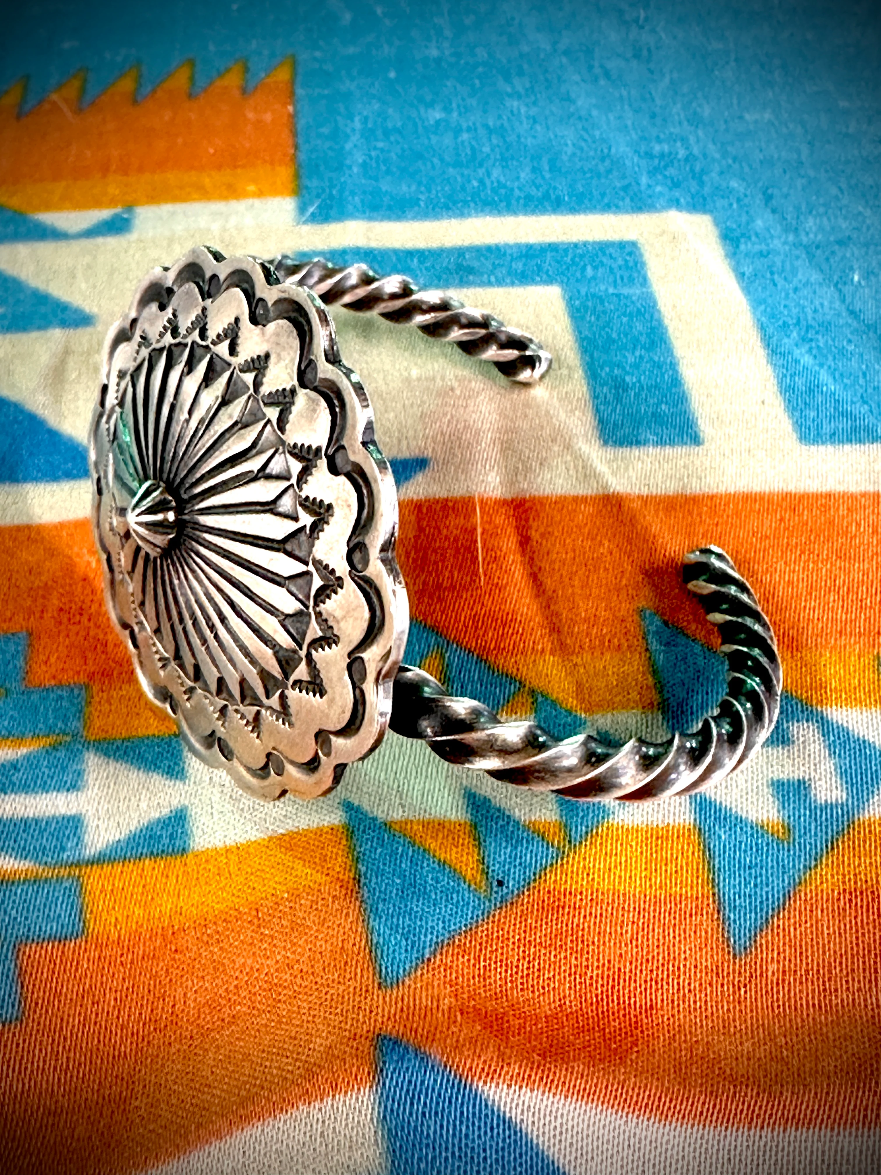 Sterling Silver Concho Cuff - Image 5