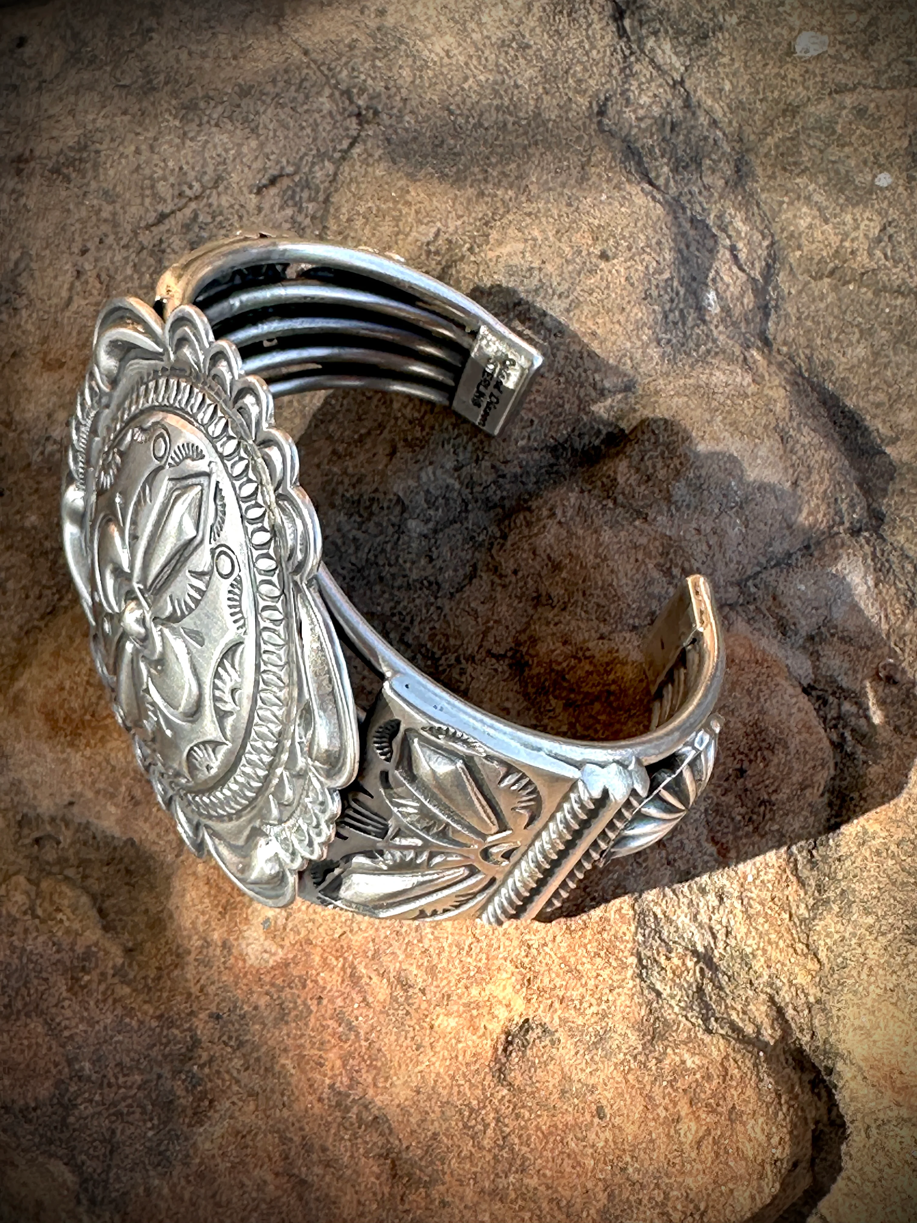 Sunshine of Your Love Sterling Silver Concho Cuff - Image 3