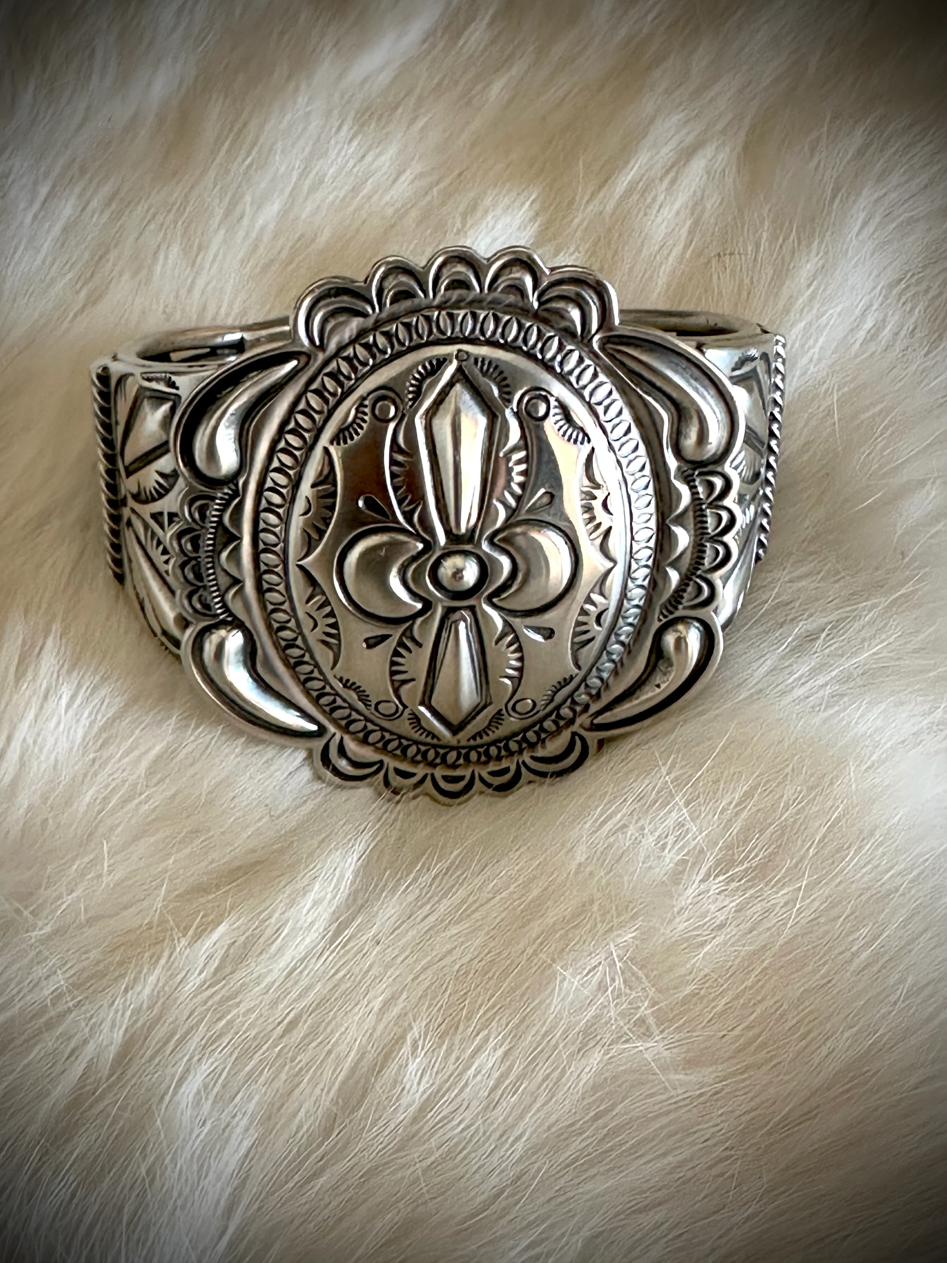 Sunshine of Your Love Sterling Silver Concho Cuff - Image 4