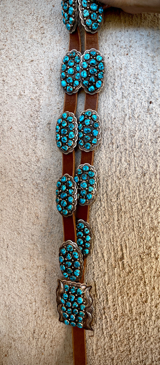 Take Me To The NFR Concho Belt Set with Sleeping Beauty Turquoise - Image 3