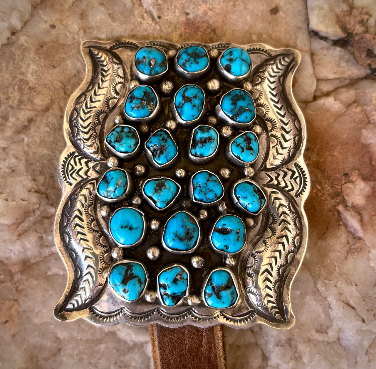 Take Me To The NFR Concho Belt Set with Sleeping Beauty Turquoise - Image 5