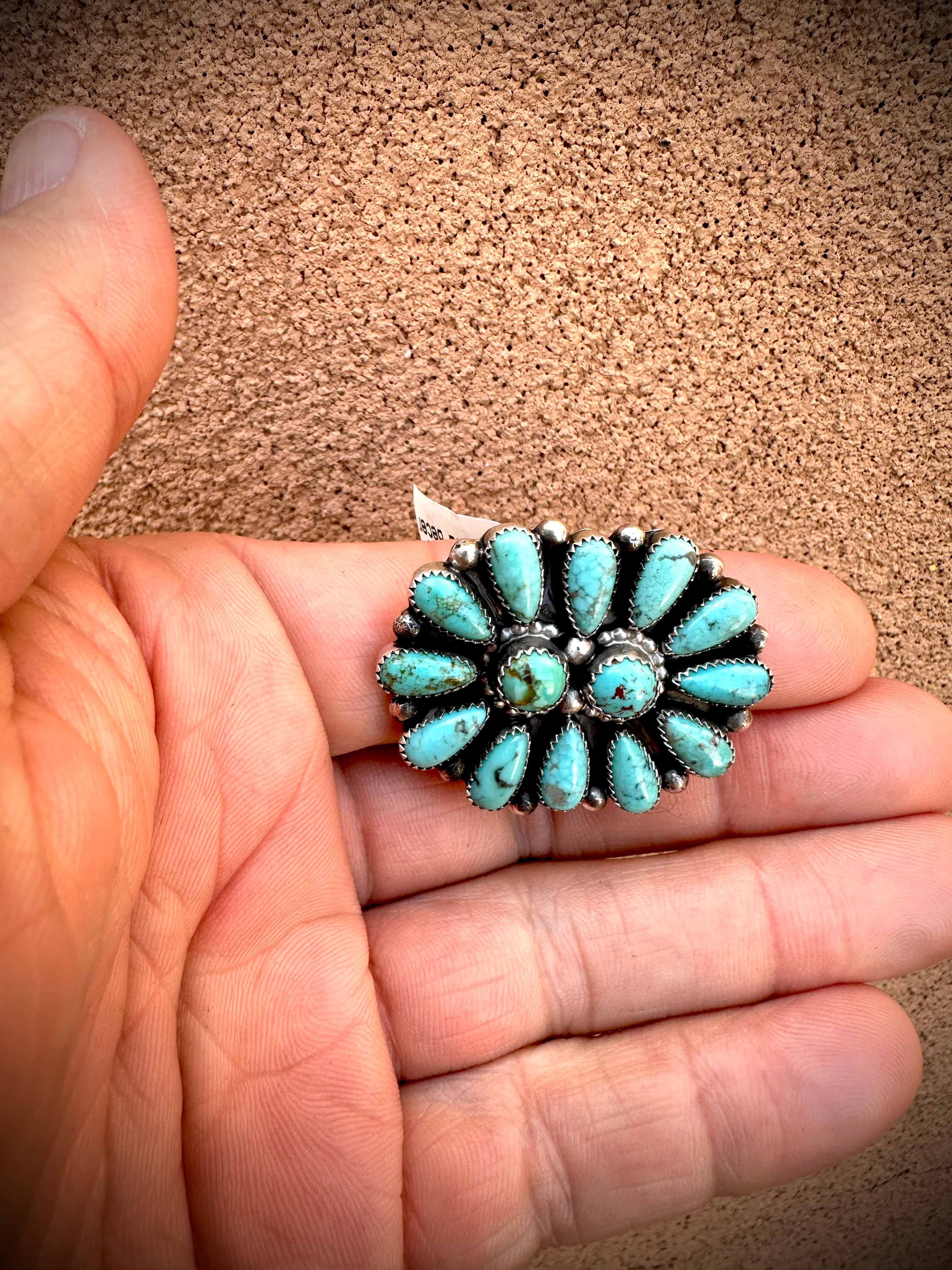 Teardrop and Round Turquoise Cluster Ring - Image 2