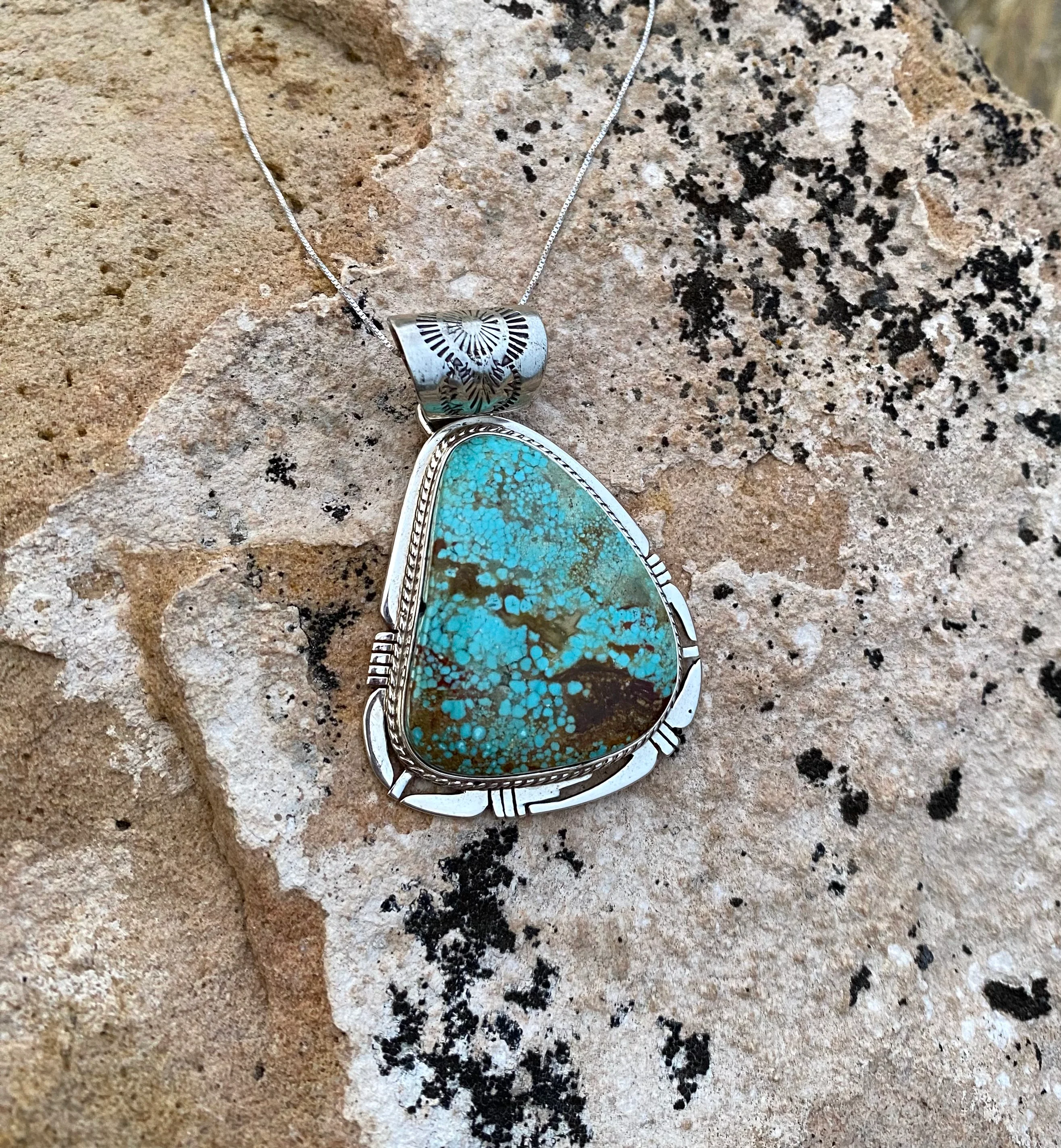 Triangle Nevada Turquoise Necklace From The Rodgers Collection - Image 2