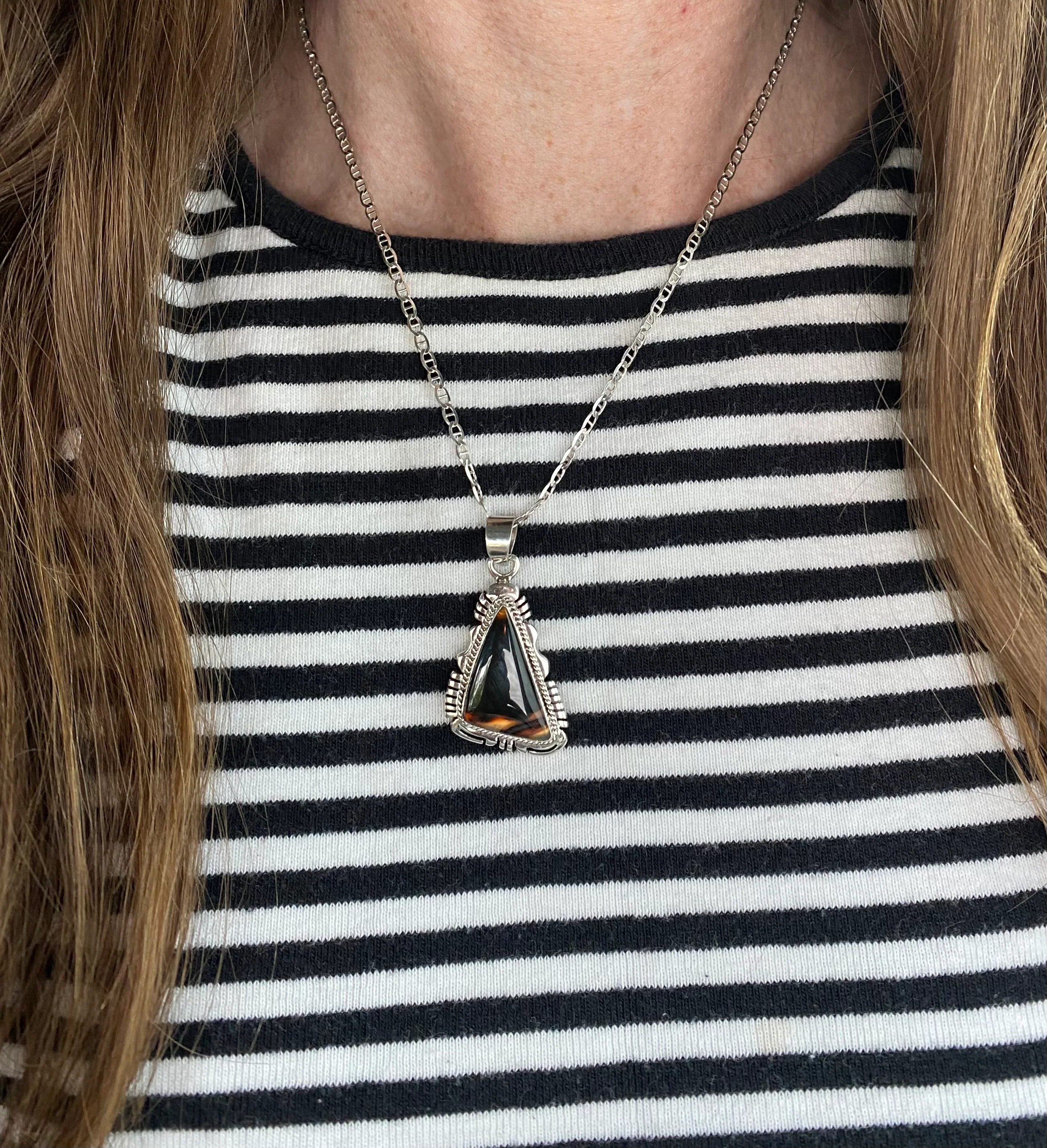 Triangle Tiger’s Eye Necklace From The Rodgers Collection - Image 2