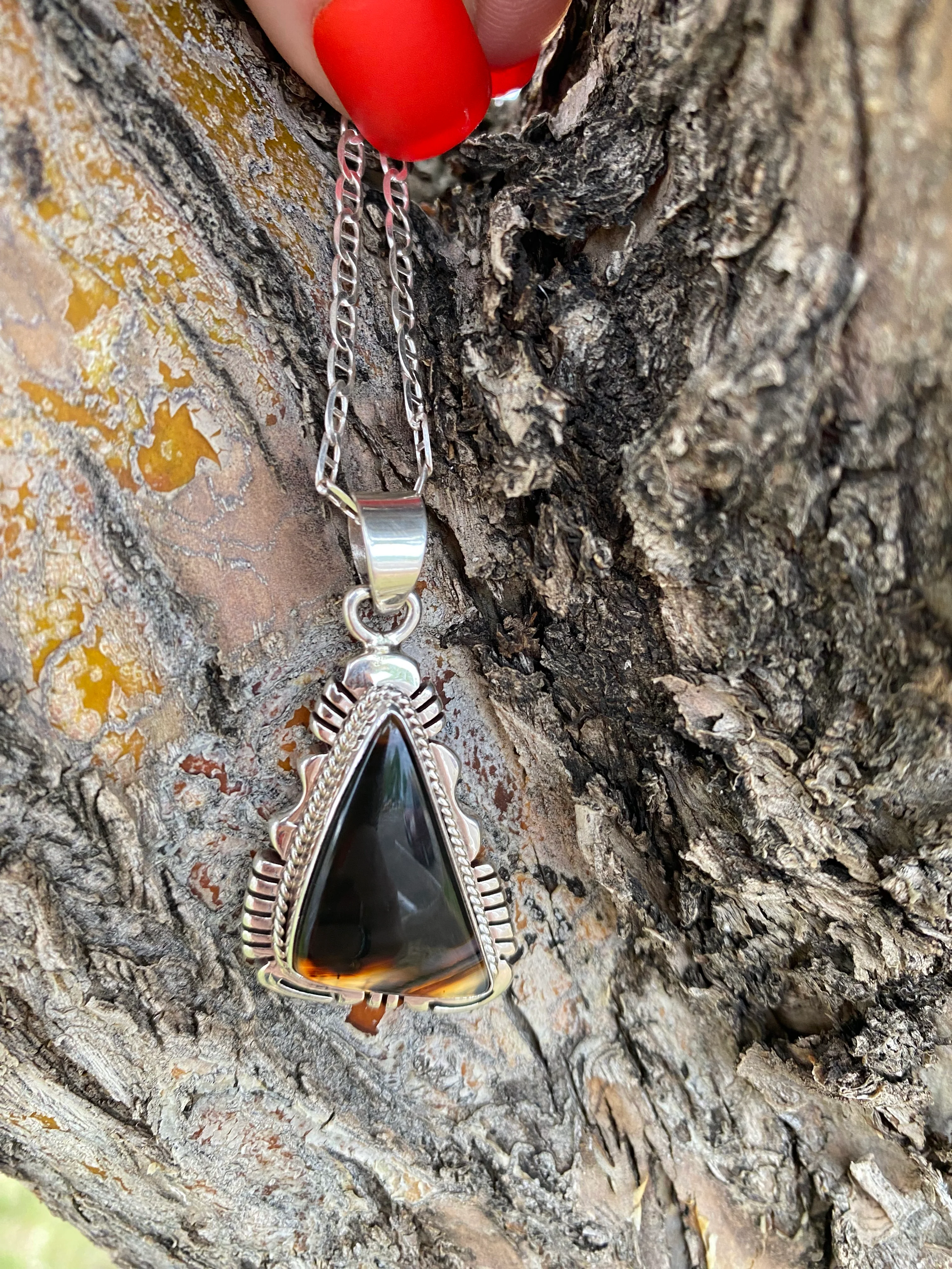 Triangle Tiger’s Eye Necklace From The Rodgers Collection - Image 3
