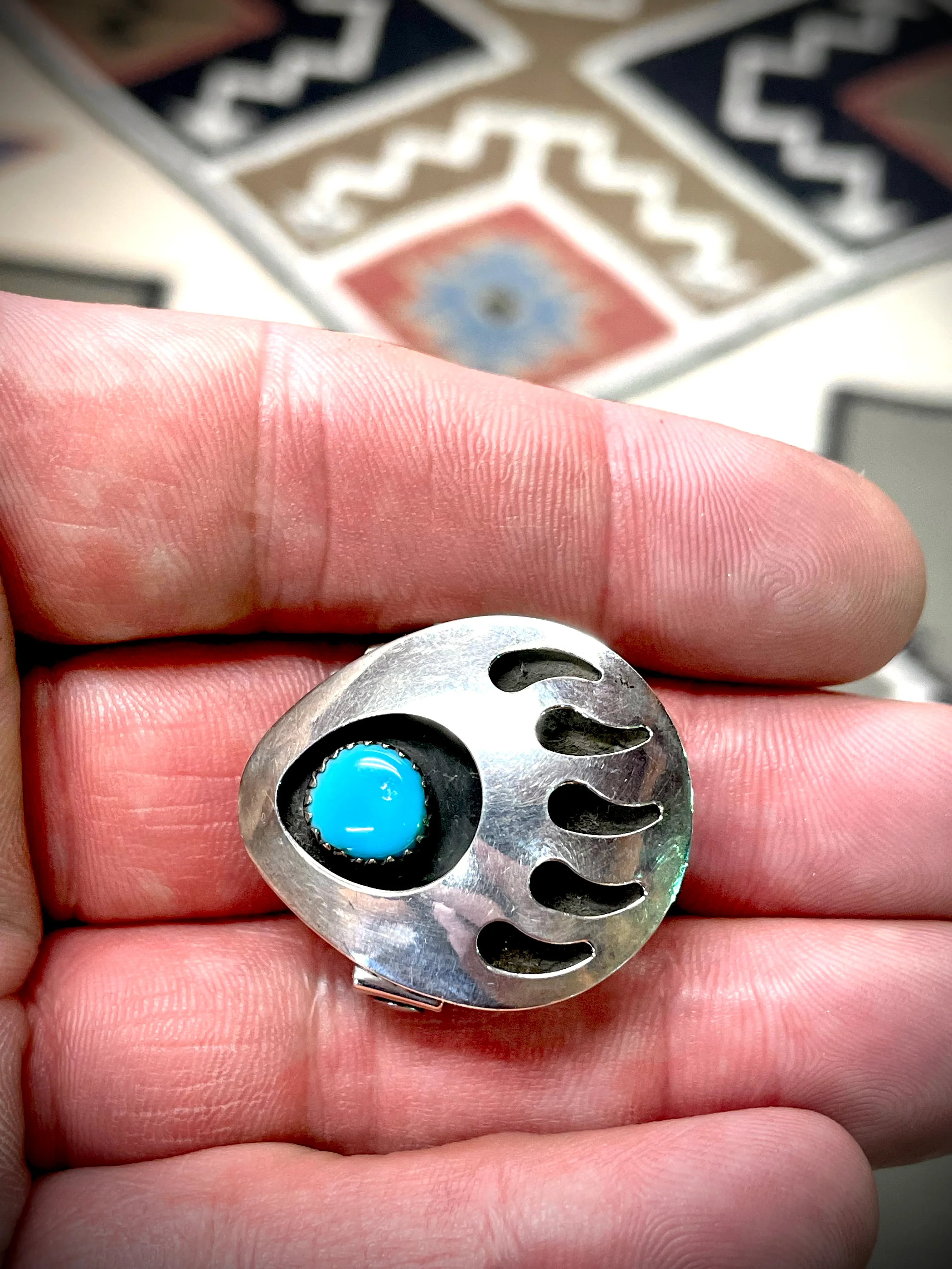 Turquoise Bear Claw Belt Buckle - Image 4