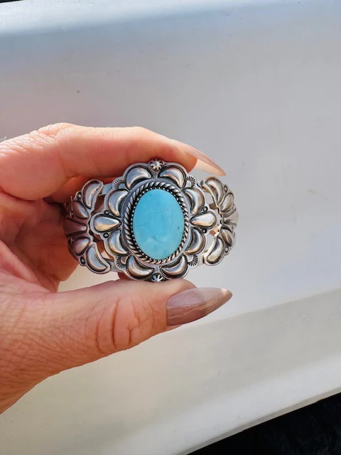 Turquoise Blossom Cuff