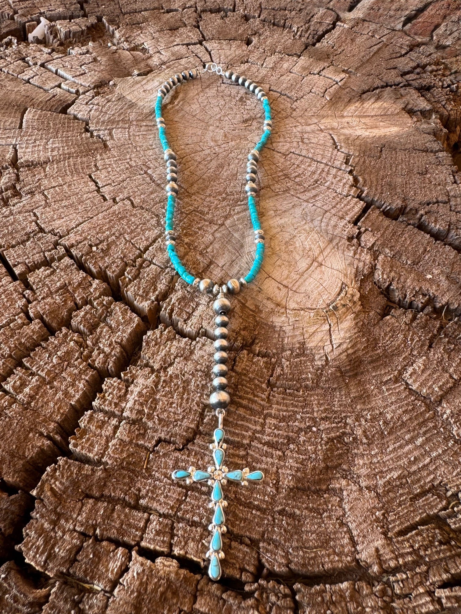 Turquoise Cross Lariat - Image 2