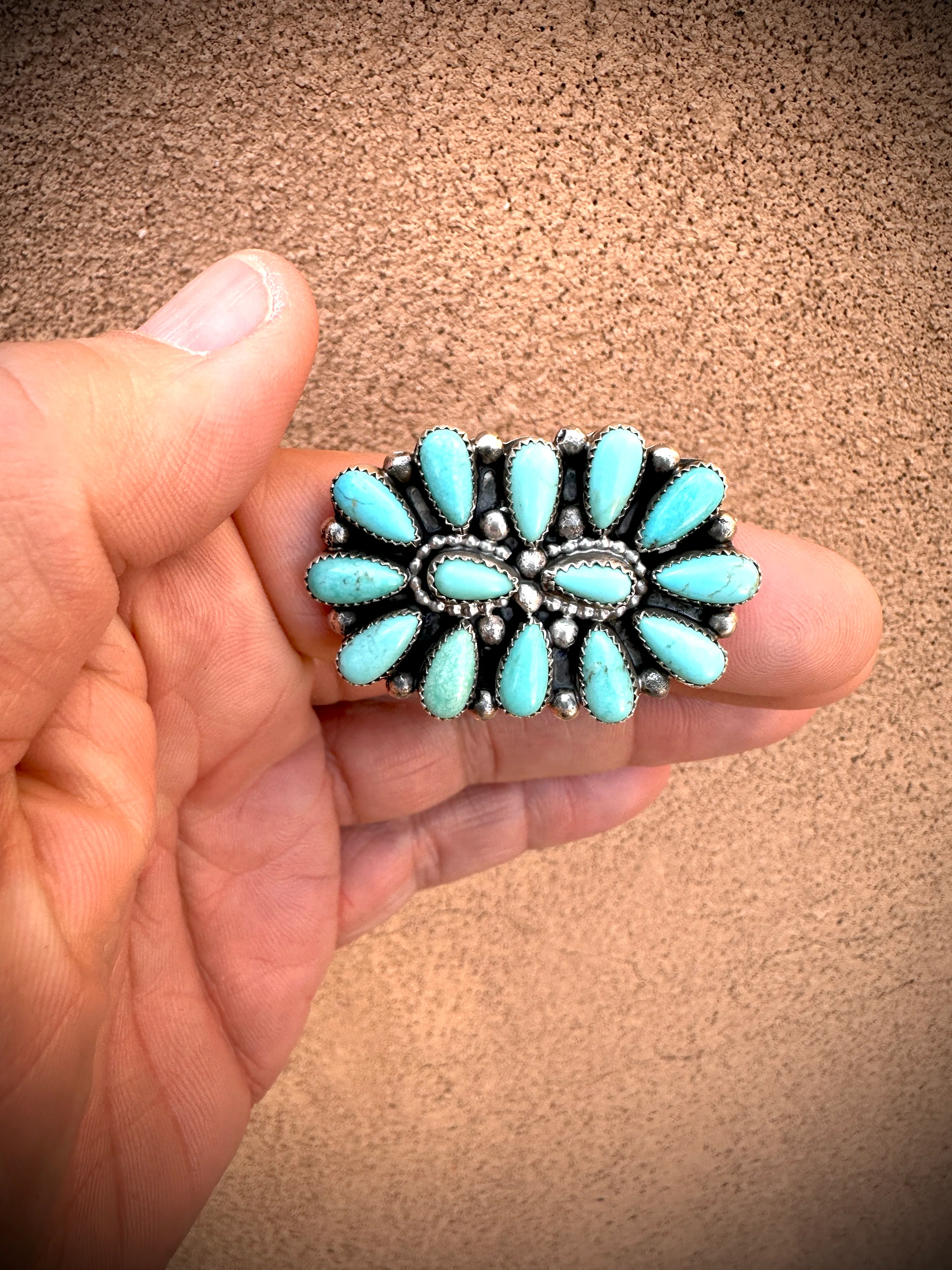 Turquoise Teardrop Cluster Ring - Image 4