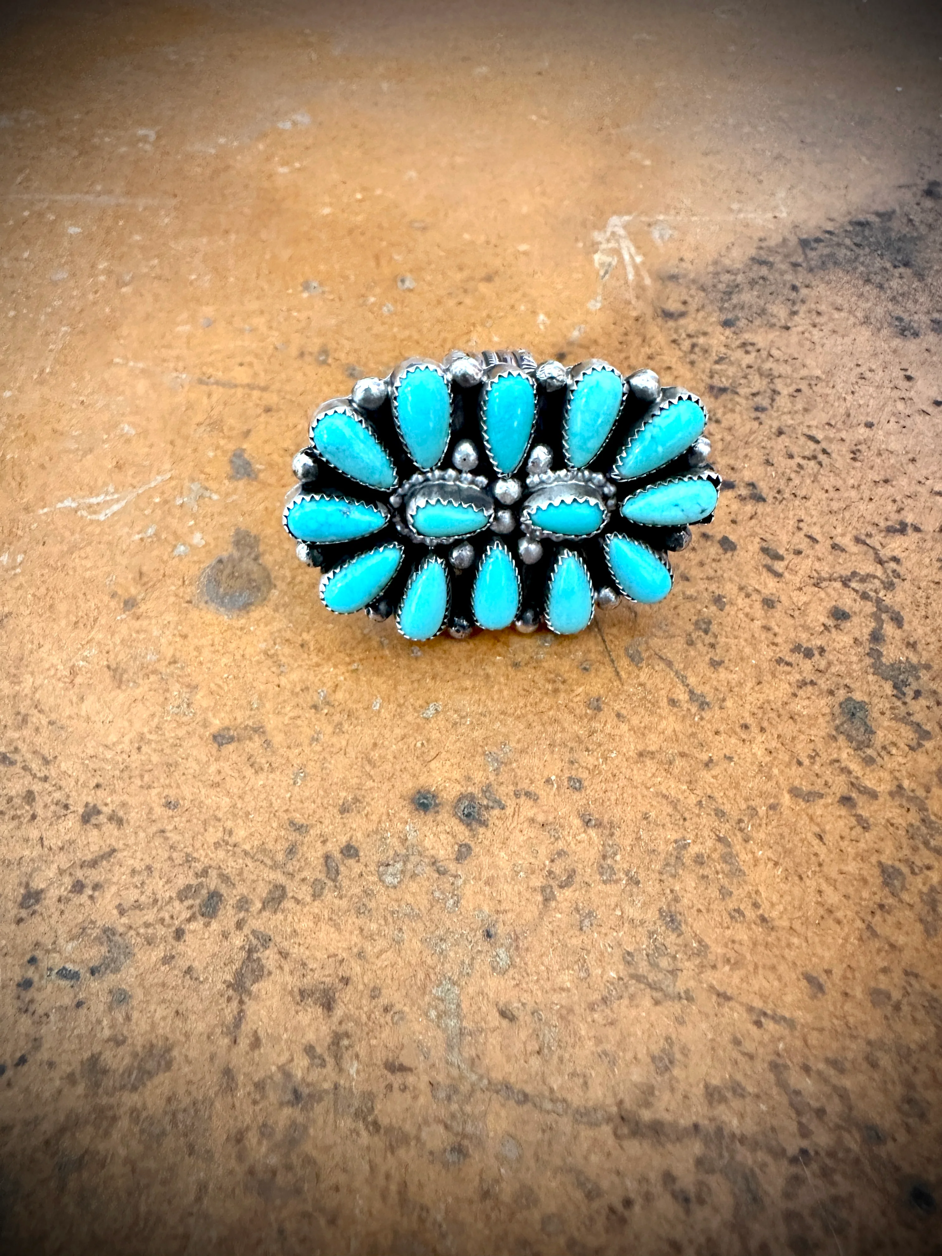 Turquoise Teardrop Cluster Ring - Image 5
