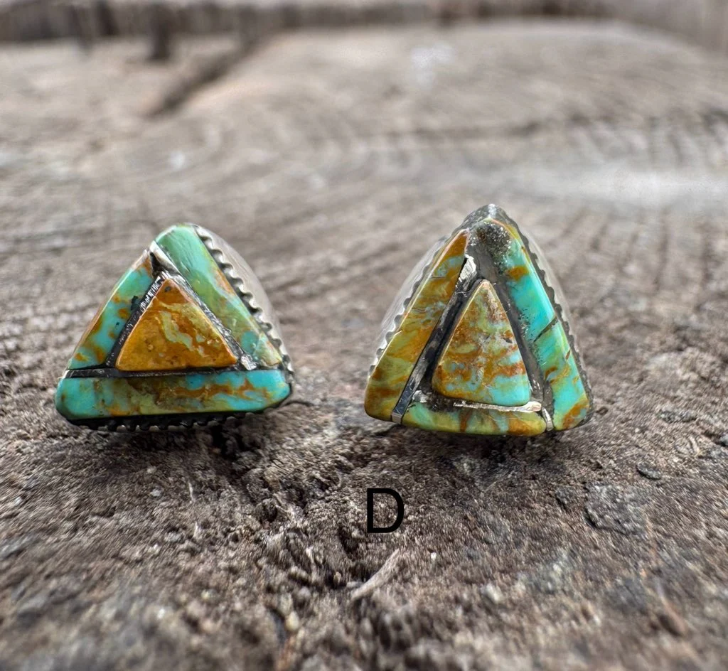 Turquoise Triangle Stud Earring - Image 2