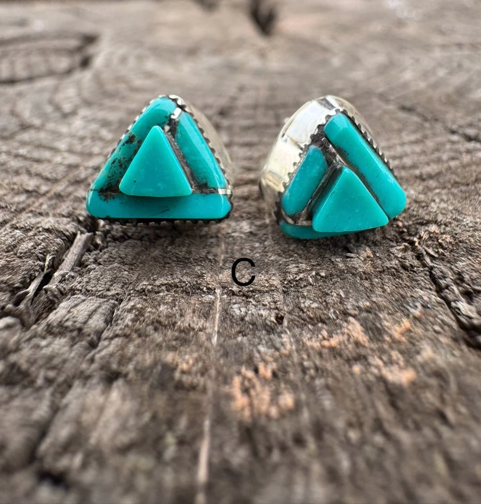 Turquoise Triangle Stud Earring - Image 3