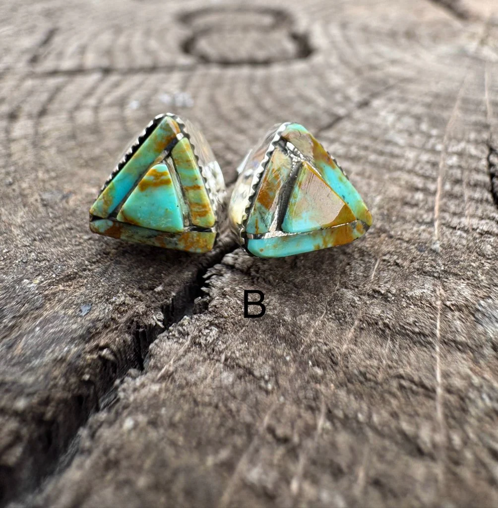 Turquoise Triangle Stud Earring - Image 4