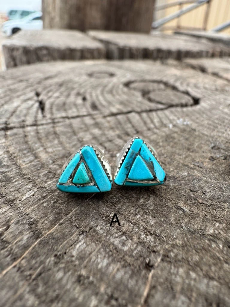 Turquoise Triangle Stud Earring - Image 5
