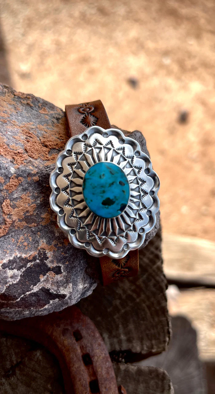 Urban Cowboy Concho Leather Cuff in Collaboration with LovLeathers - Image 3
