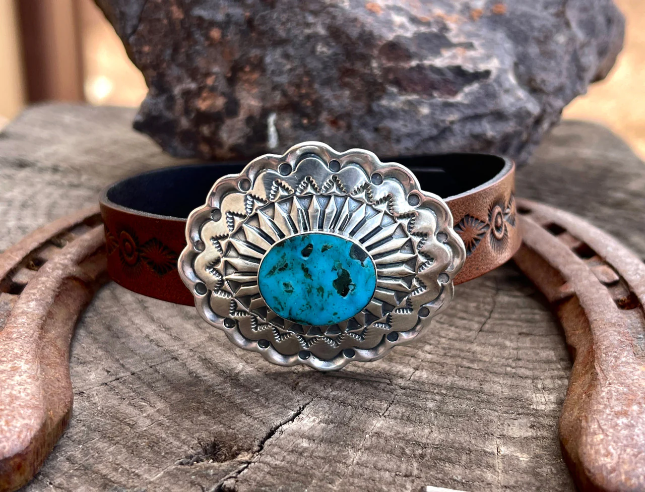 Urban Cowboy Concho Leather Cuff in Collaboration with LovLeathers - Image 4