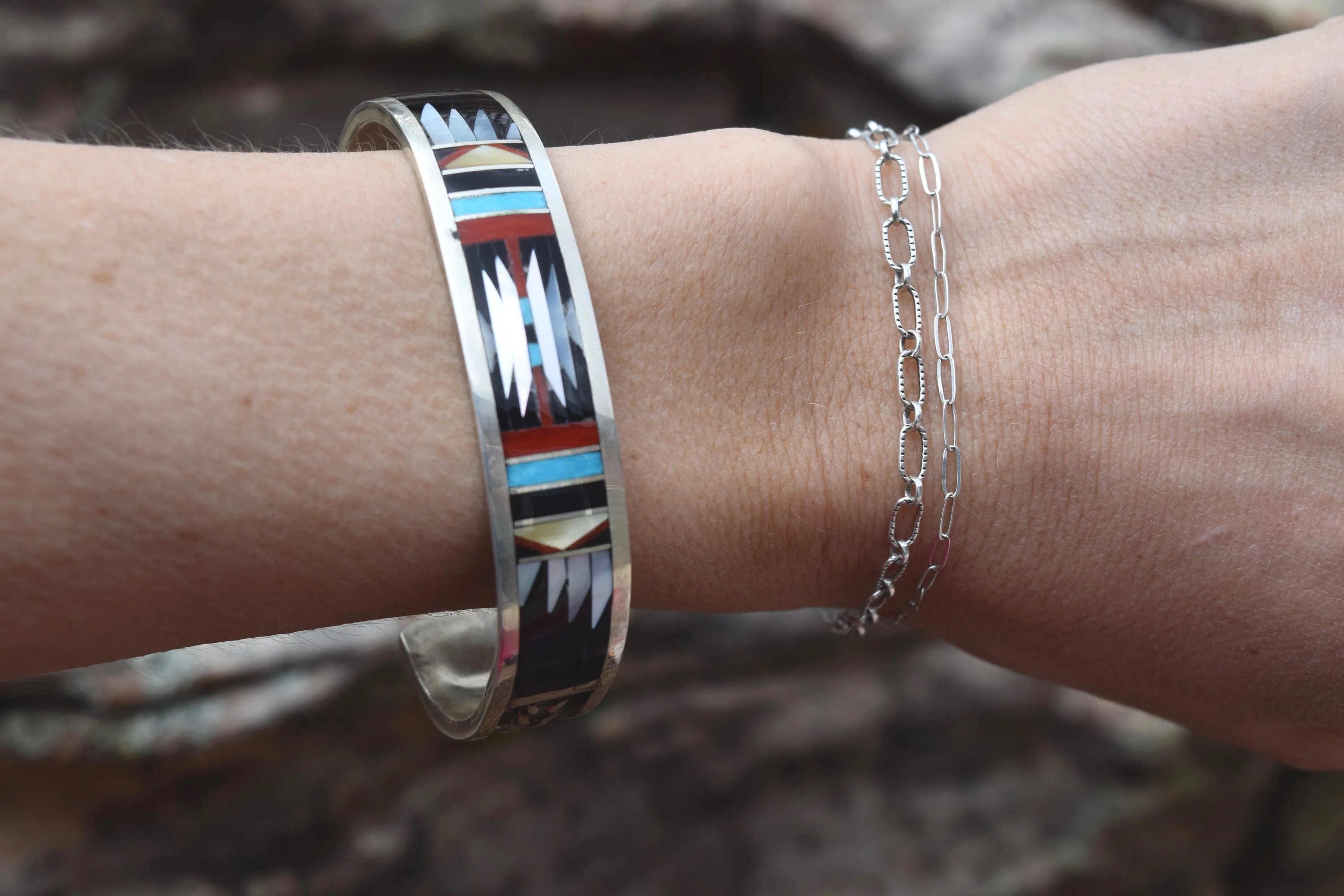 VINTAGE ZUNI PRINT CUFF - Image 2