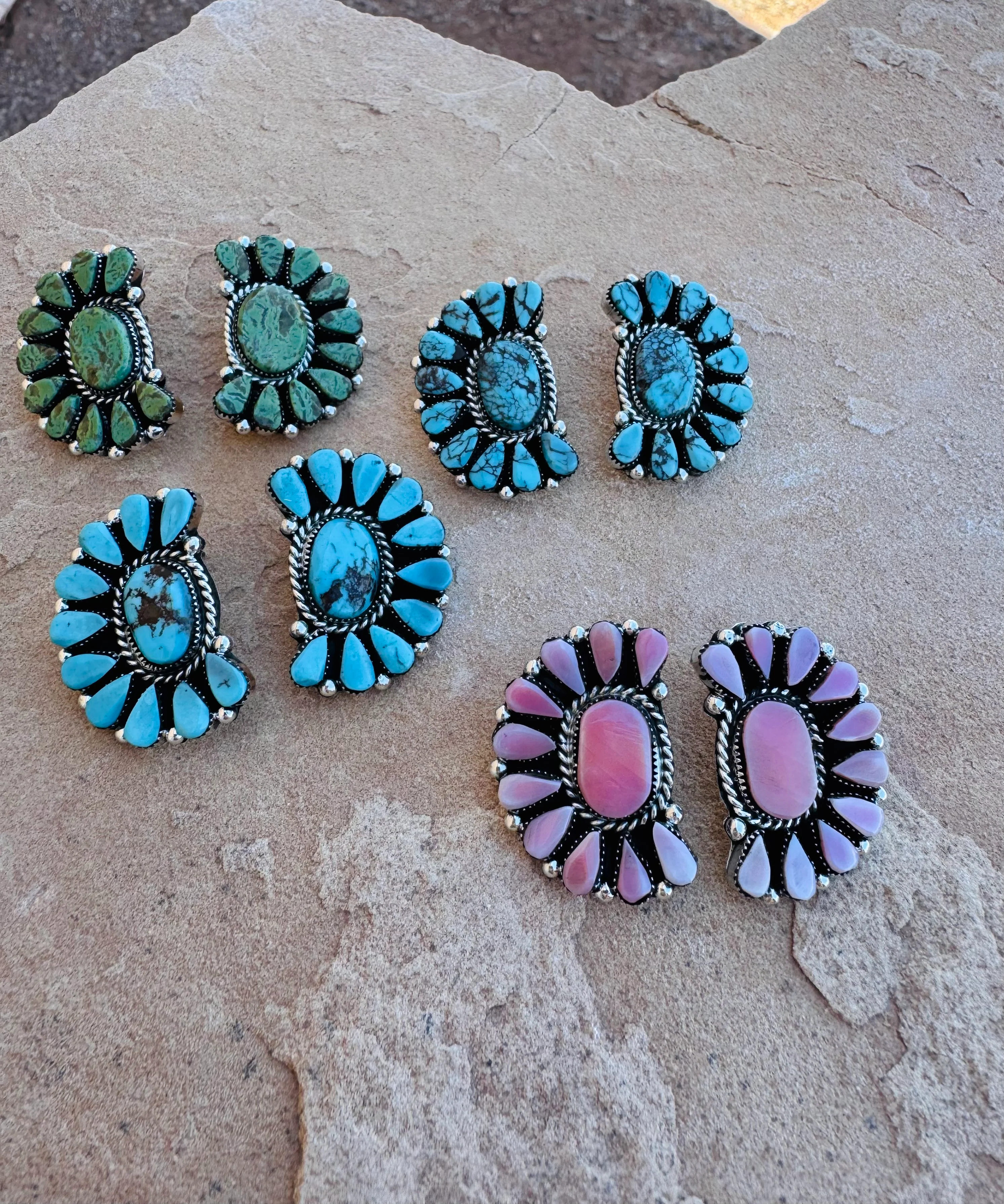 White Buffalo Cluster Earrings - Image 3