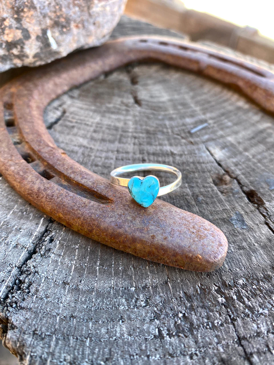 Wrap Around My Heart Kingman Turquoise Ring Navajo Artist Jimson Belin - Image 2