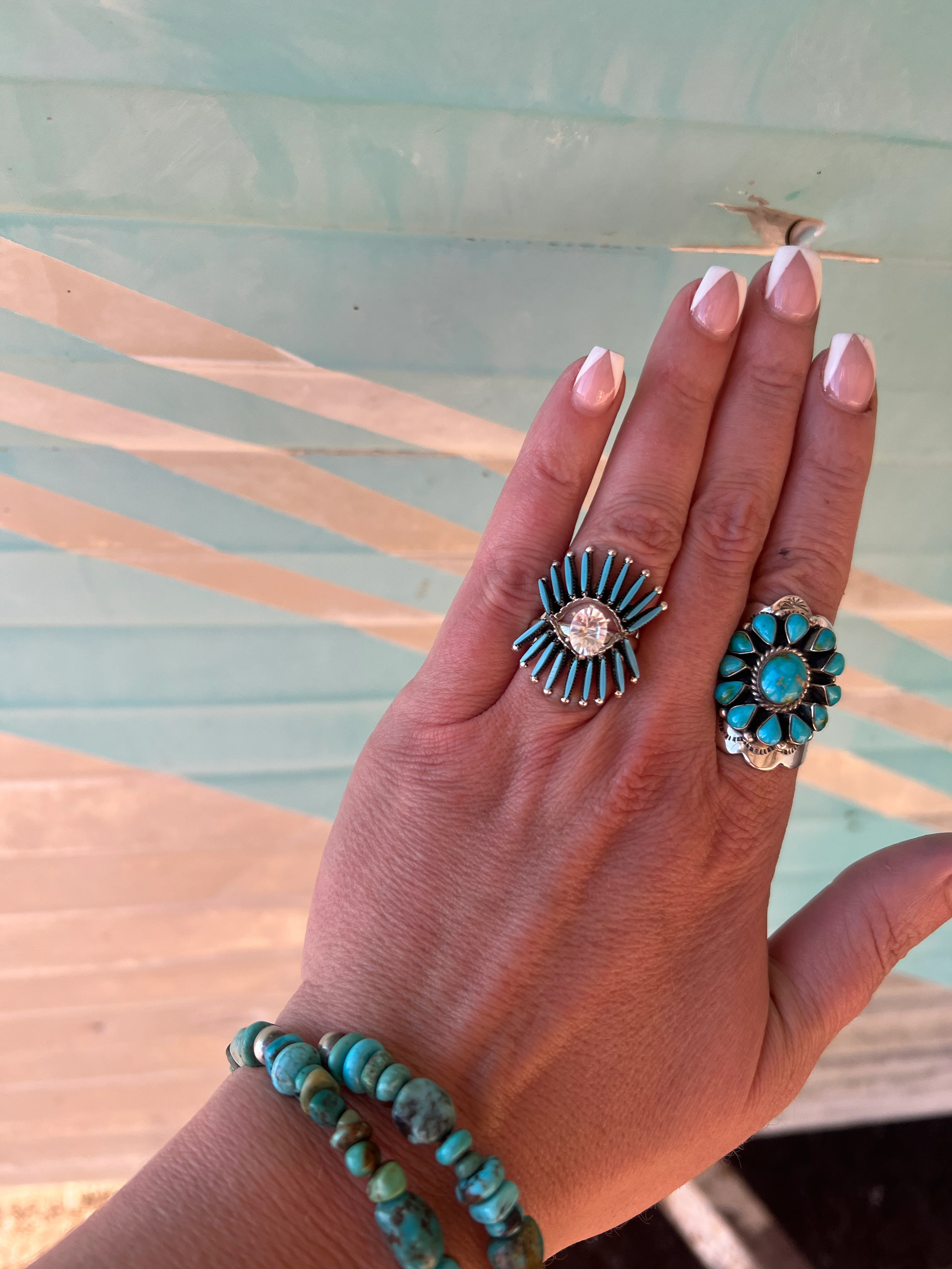 Zuni 9 Stone Ring Stacker - Image 2