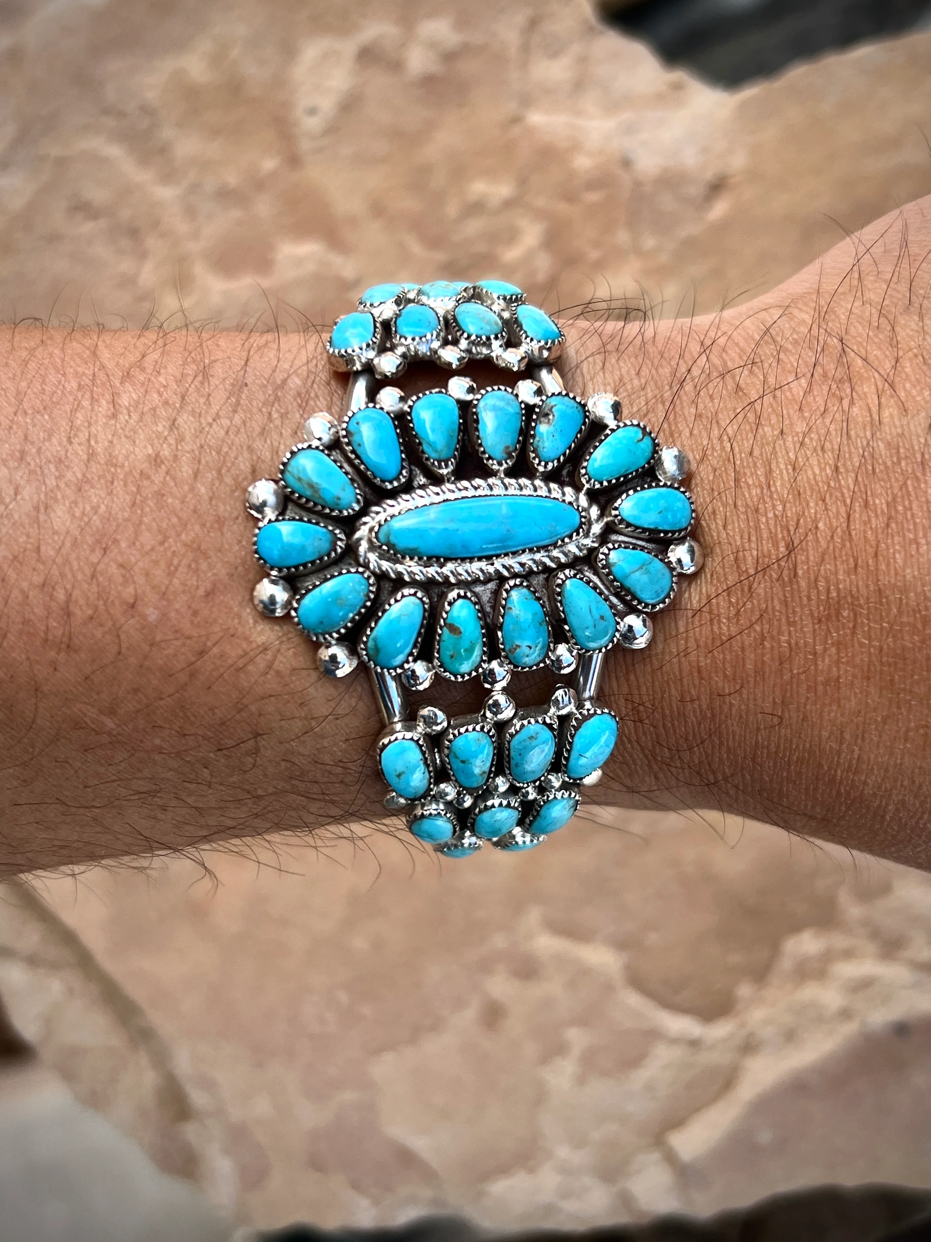 Zuni Cluster Cuff by Zuni Artist Lorraine Waatsa - Image 2