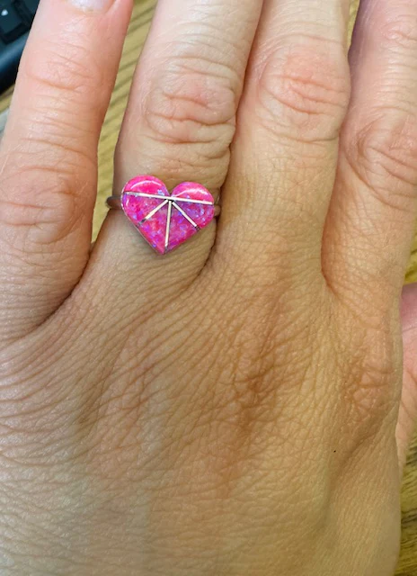Zuni inlayed romance heart ring - Image 5