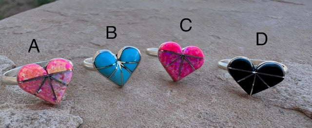 Zuni inlayed romance heart ring - Image 7