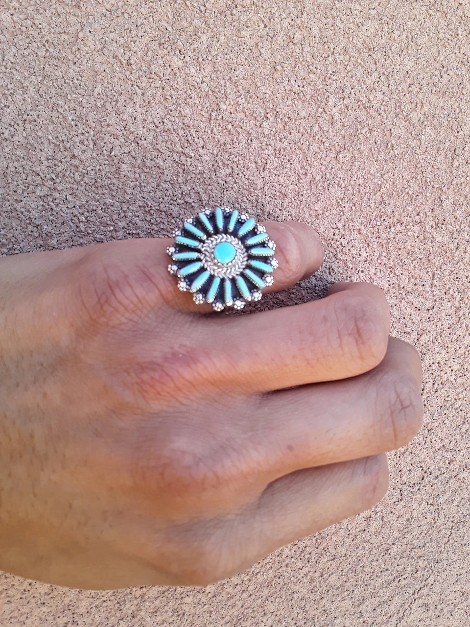 ZUNI NEEDLEPOINT DISC RING - Image 3