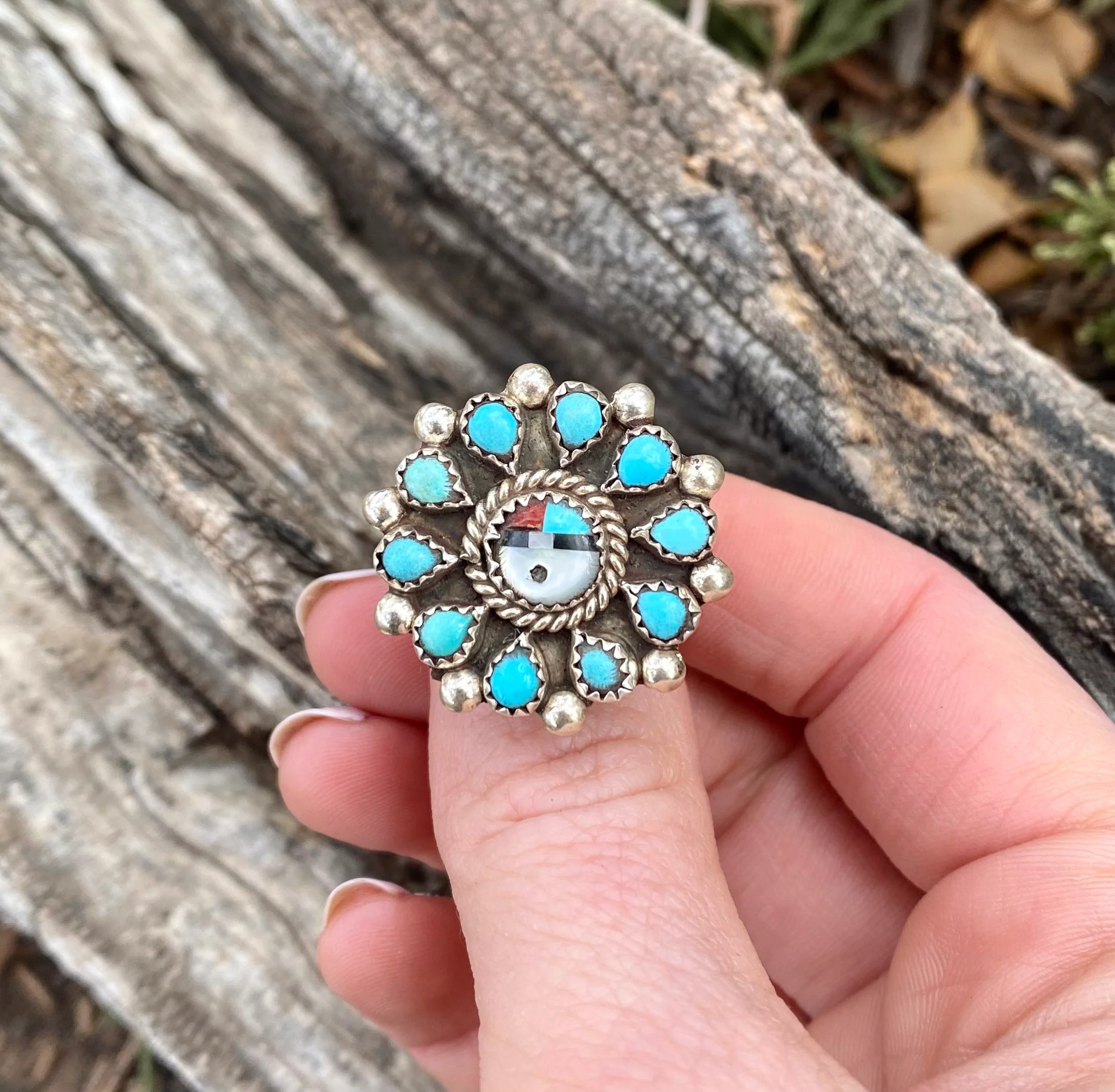 Zuni Sun Face Ring From The Rogers Collection - Image 4